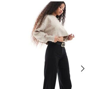 asos NWT US 8 Black Petite wide leg dad pants